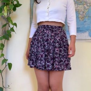 Brandy Melville Purple Floral Print Pattern Skirt